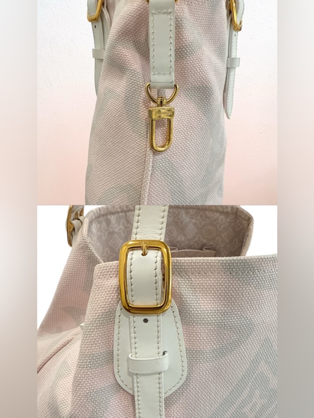 Louis Vuitton Limited Edition Pink Tahitienne Cabas PM Tote Bag 2008 LV Ivory - Picture 10 of 13